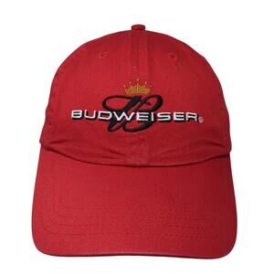 Budweiser Slideback Hat Red One Size Adjustable Embroidered Vent Holes